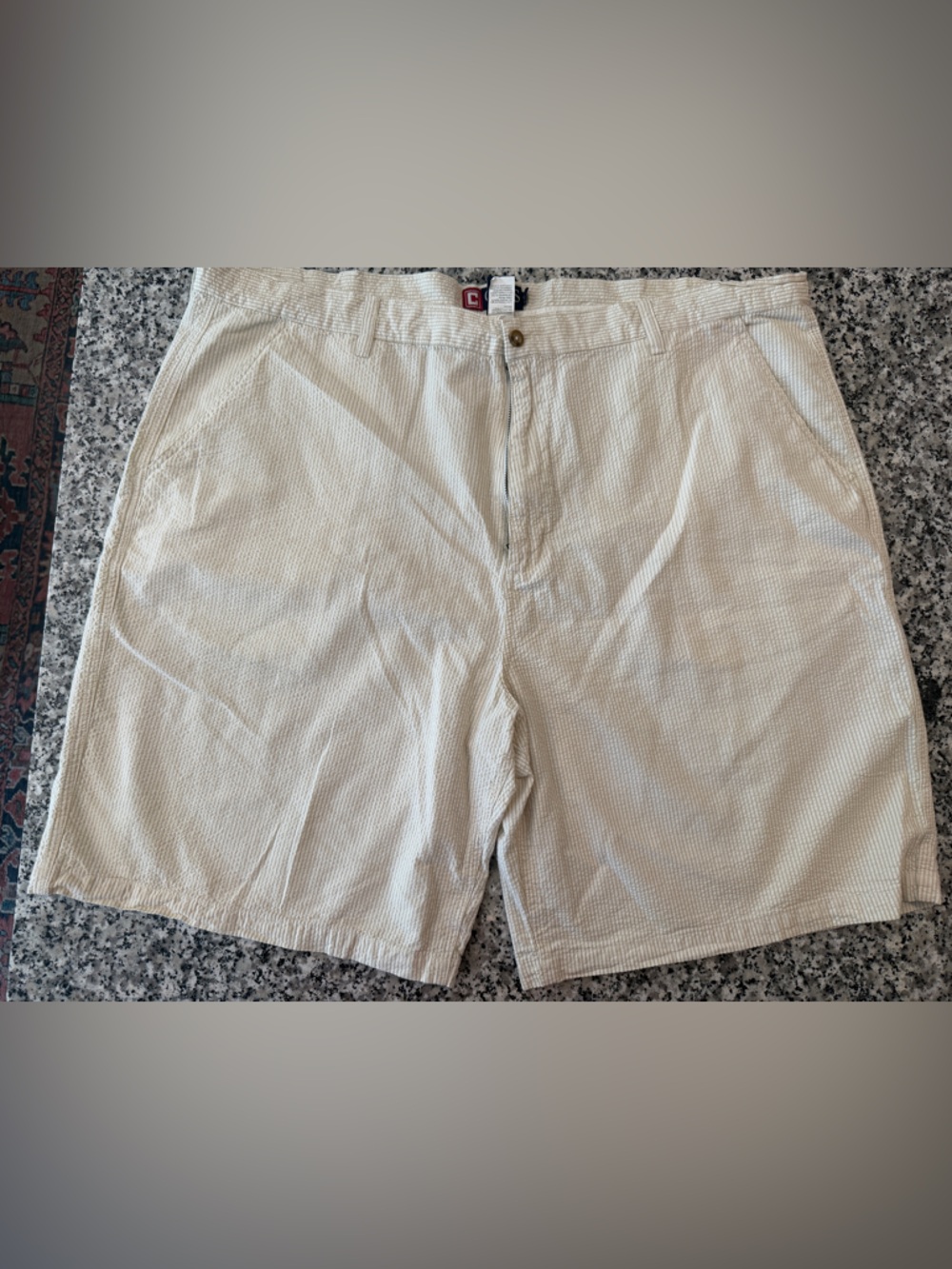 Chaps Cream Stripe Seersucker Shorts